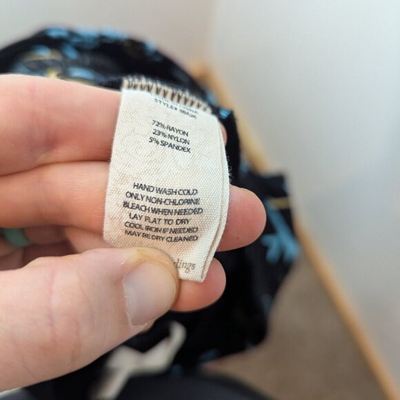 Soft Surroundings Asian Floral Bird Ponte Pull-On Pant, Sz Petite XS - Picture 2 of 6